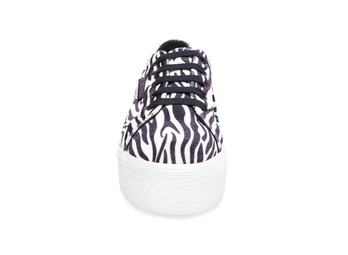 Superga Plataforma Mujer Negras/Blancas - 2790 Fanvelvetw - 392867QWB